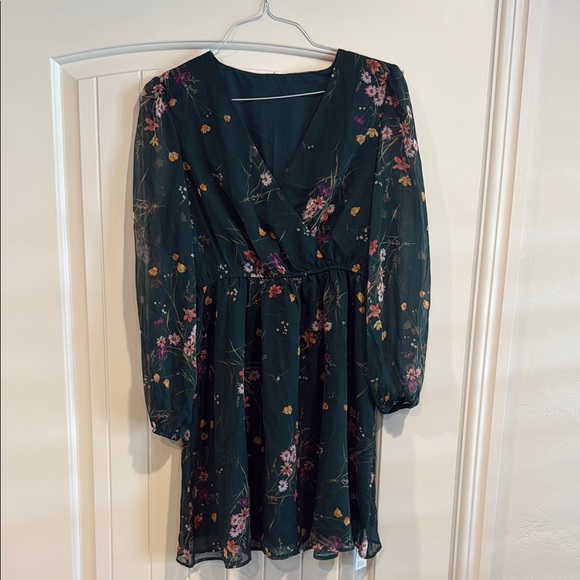 Floral Green Summer Dress - Picture 2 of 3